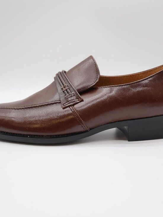 Barclay Men\'s 10.5 D Brown Leather Slip-On Dress Loafers Vintage USA Made